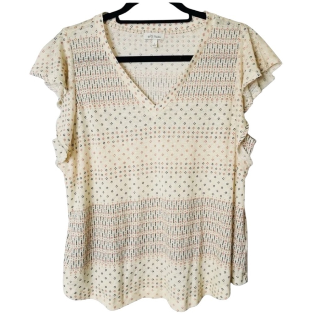 Ella Moss Ladies' LinenBlend  V-Neck Top Size‎ Large